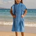 thumbnail image 2 of AUNVITO Boys & Girls Quick-Dry UV Protection Swim Cover-Up Towel Poncho with Short Sleeves Fashion, 2 of 4