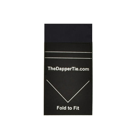 TheDapperTie - Men's Black Cotton Extra Thick Flat Pre Folded Pocket Square on (Best Pocket Square Fold)