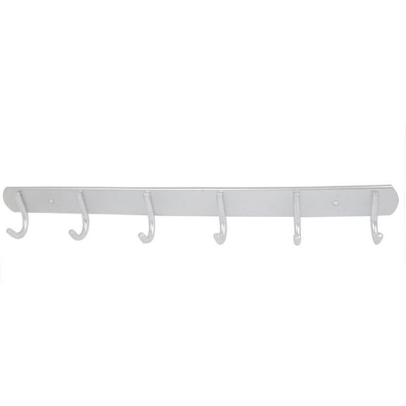 Uxcell Bedroom Kitchen Aluminum 6 Hooks Wall Mounted Hanger Towel Clothes Hanging Rack