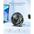 thumbnail image 3 of USB Powered  Desk Fan with 3 Speeds, 360° , 4.9ft Cord, Black, 3 of 6