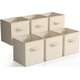 thumbnail image 1 of Sorbus Cubos de Almacenamiento de Tela Plegables de 11 Pulgadas: 6 Contenedores Plegables con Asas para Ropa, Juguetes y Libros (Beige), 1 of 9