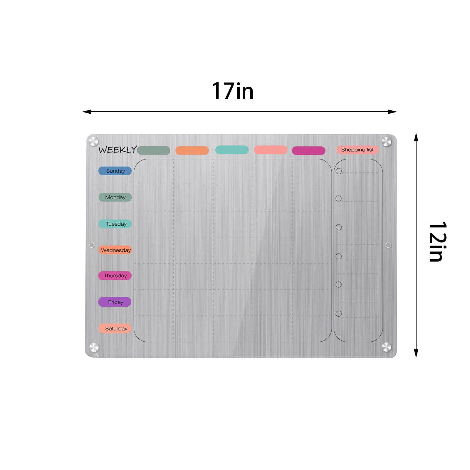 BCZHQQ Magnetic Acrylic Calendar Board for Fridge - 17'x12' Clear Monthly Planner & Whiteboard,Easy Write & Erase,Home Organization Stickers,4 Strong Magnets