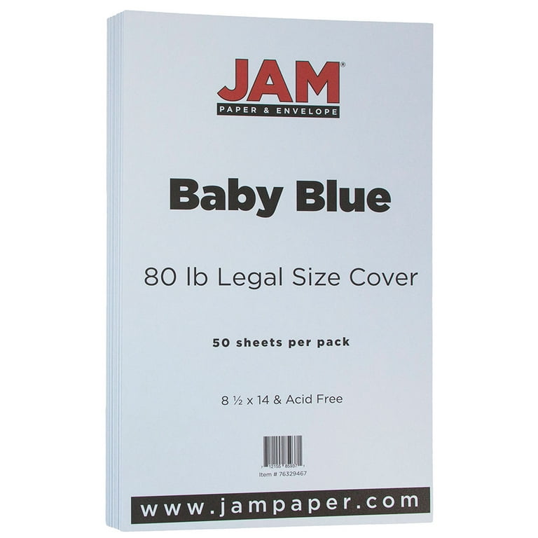 JAM Cardstock, 8.5 x 11, 80lb Baby Blue, 50/Pack - Walmart.com