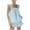 Blue, variant on Pajama Sets for Womens Cute Summer Ruffle Trim Sleeveless Tank Top Lounge Shorts Pjs Set Y2k 2 Piece Sleepwear