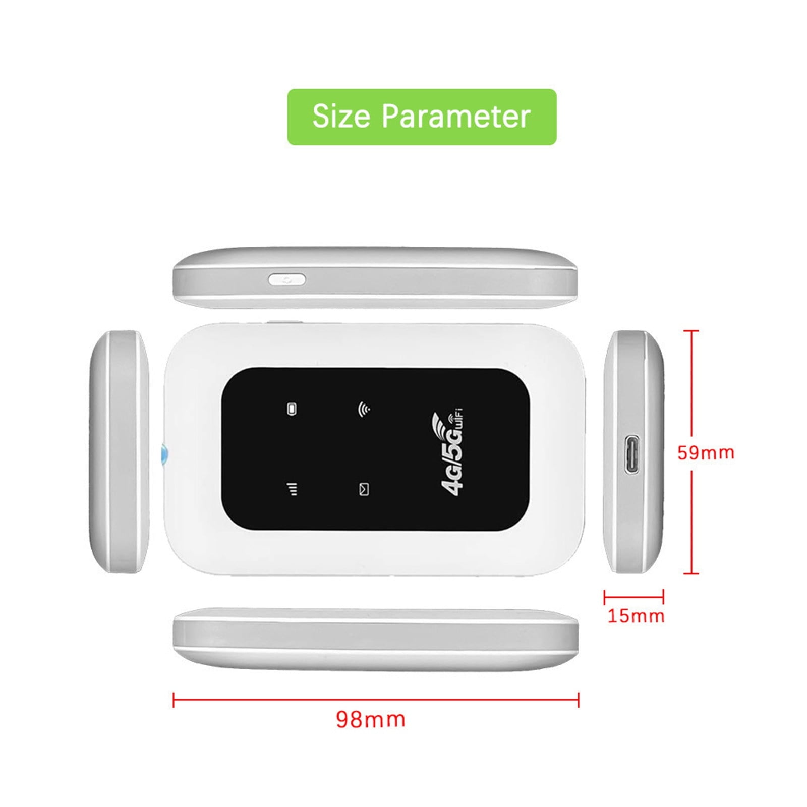 4G Wireless Router Portable WiFi Hotspot with SIM Card Slot LTE MIFI Mobile Internet Device for Travel Car Use High Speed Smart Router Anywhere Connectivity
