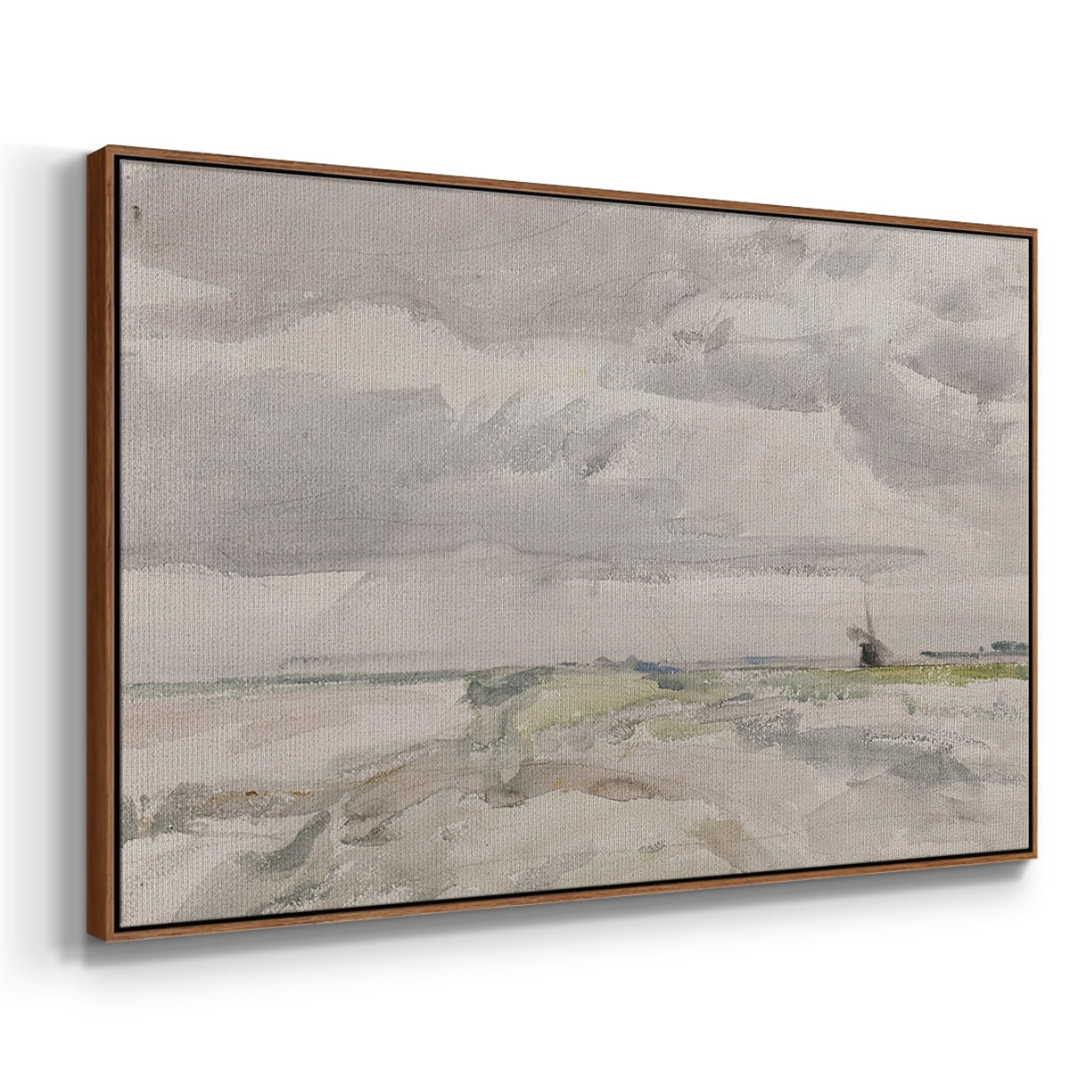 Vintage Landscape-CCCXLI By Wexford Home Framed in Walnut Wood Gallery Wrapped Canvas 17 in. x 25 in.