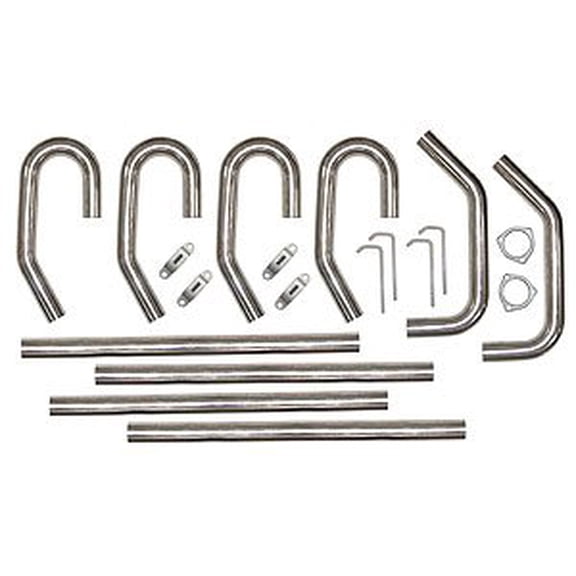 Pypes SVV10 Exhaust Bend Kit - Universal Builders System - 2-1/2 in Diameter - Various Bends/Straights/Hangers - Stainless - Universal - Kit