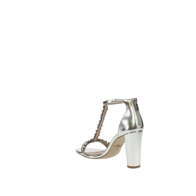 Jewel by Badgley Mischka Morley Embellished Evening Sandals Silver Size 6.5 Walmart