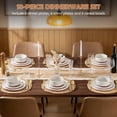 thumbnail image 5 of Vesteel 18 Pieces Dinnerware Set, Ceramic Plates and Bowls Set for 6, Handcrafted Speckled Stoneware Dishes Set for Home, Microwave and Dishwasher Safe - Speckled White, 5 of 11