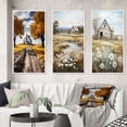 thumbnail image 1 of Designart "Farmhouse Rural gracefulness I" Landscape & Nature Framed Wall Art Set Of 3 - Yellow Farm Frame Gallery Set For Office Decor, 1 of 6