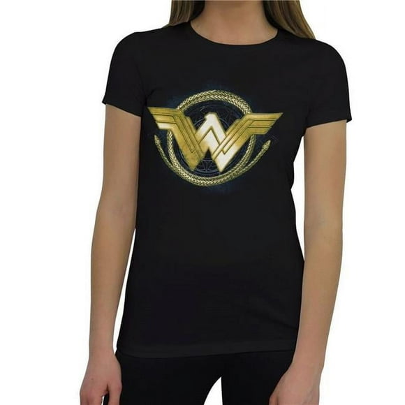 Wonder Woman tswwgoldlogwomL Wonder Woman Movie Golden Lasso Logo Women T-Shirt - Large