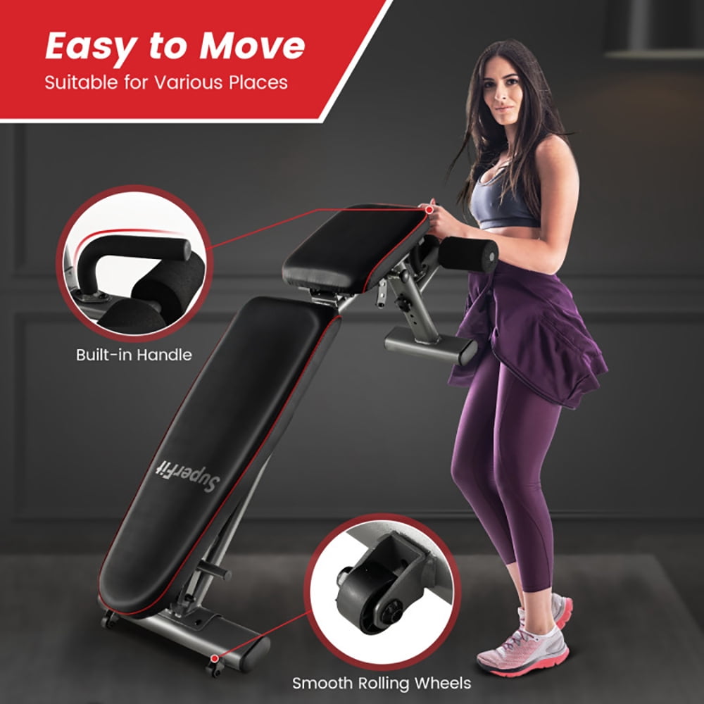 Yardi Yard 660 LBS Strength Training Bench with 10 Back and 3 Seat for Full Body Workout-Black, Weight Bench, Adjustable Strength Training Bench for Full Body Workout with Fast Folding