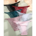 thumbnail image 6 of IF YOU Seamless Underwear For Women No Show Stretch Adjustable Bikini Panties Silky Lace Invisible Hipster Cheeky 6 Pack, 6 of 6