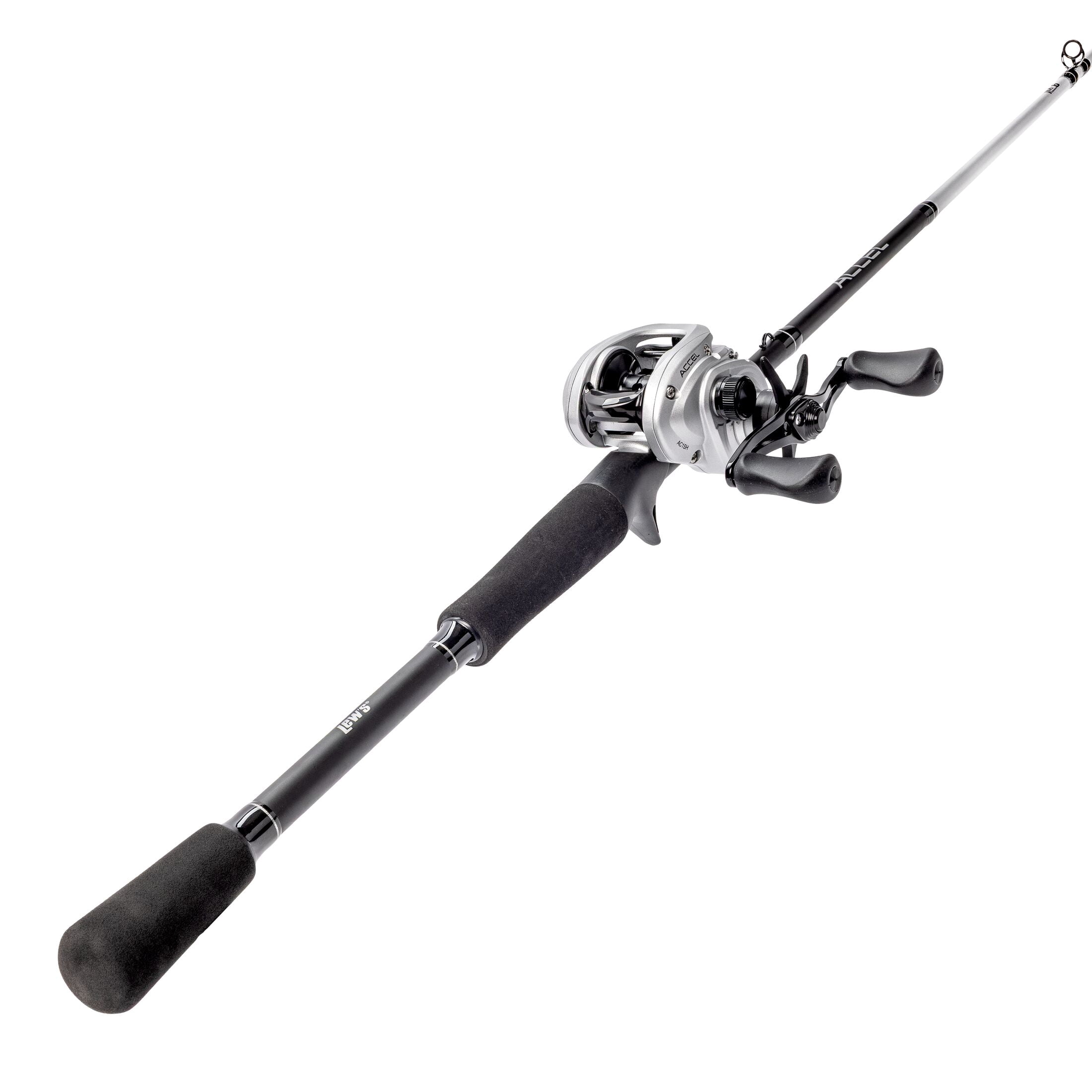 Lew’s Accel Baitcast Reel and Fishing Rod Combo, 7-Foot, 1-Piece Rod, Medium Power, RH Retrieve Reel
