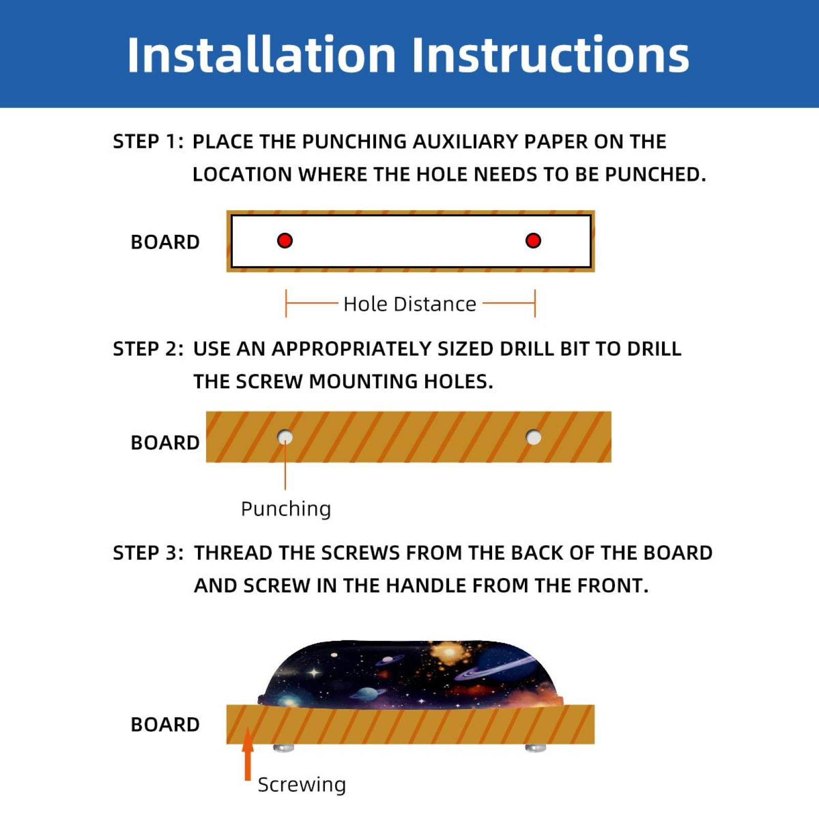 PhooArto 6 Pcs Cup Drawer Pulls, Universe Space Cosmic Stars Shell Shape Handles Cabinet Knobs for Dresser Cupboard Closet Wardrobe with Screws