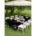 thumbnail image 4 of Outdoor Tablecloth with Umbrella Hole for Patio/Picnic/Party/Camping, Coastal Seahorse Waterproof Table Cloth Rectangle Table Cover Washable, Summer Ocean Chic Textured Black (60"x 120"), 4 of 9