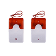 2X Mini Wired Strobe Warning Siren DC 12V Sound Alarm Flashing Light
