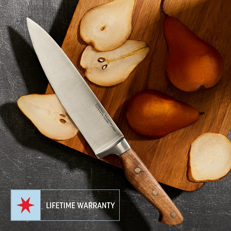 3 Piece Stainless Steel Chef Knife Set with Walnut Wood Handles