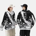 thumbnail image 4 of Vsdgher Sweat à Capuche Imprimé Vague Squelette pour Hommes Femmes, Manches Longues Protection Solaire Pêche Course Natation-TG, 4 of 7
