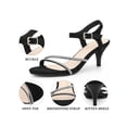 thumbnail image 4 of BLISSFUL STEP Women's Rhinestones Heels Slingback Kitten Heel Sandals Black (Size 5.5), 4 of 7