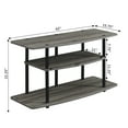 thumbnail image 5 of Convenience Concepts Designs2Go 3 Tier Wide TV Stand for TVs up to 46", Weathered Gray/Black, 5 of 5