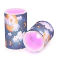 thumbnail image 2 of Cartoon Sky Pattern Flameless LED Candle Set with Remote, Battery Operated Color Changing Pillar Candles, Set of 2, 2 of 7