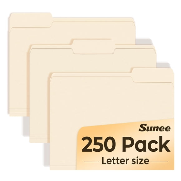 Manilla Folders SUNEE tamaño carta (21,6 x 27,9 cm), 250 unidades por caja