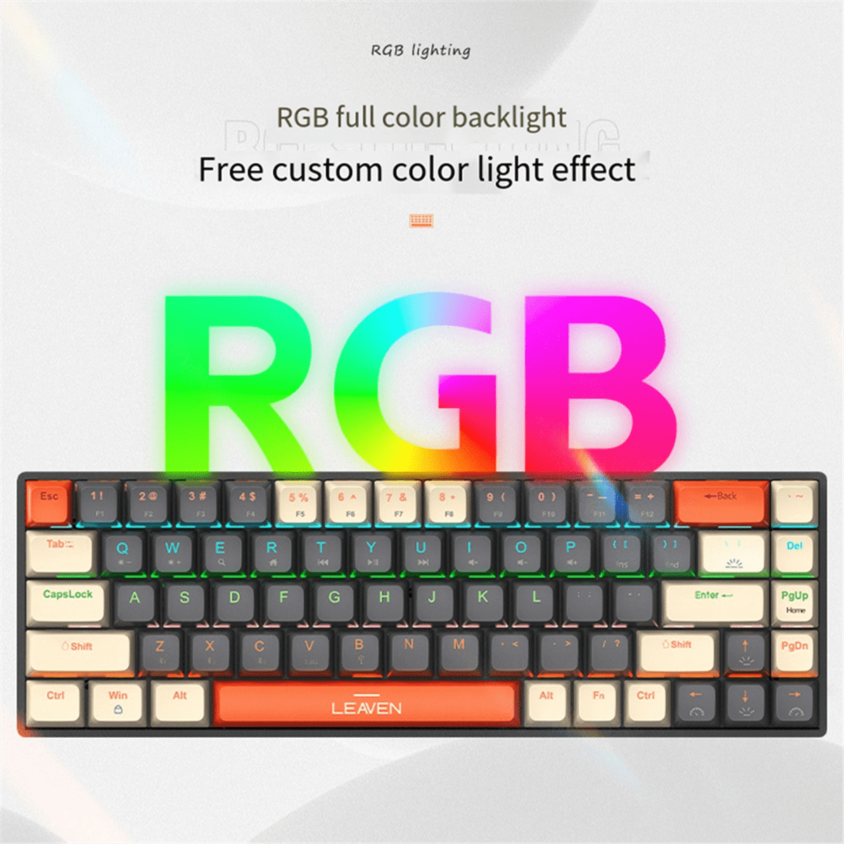 Wireless Three-Mode Mechanical Keyboard 2.4G Bluetooth Wireless Keyboard RGB Hot-Swappable,for Gaming Computer Office,1 x Data cable 1 x keyboard 1 x English manual