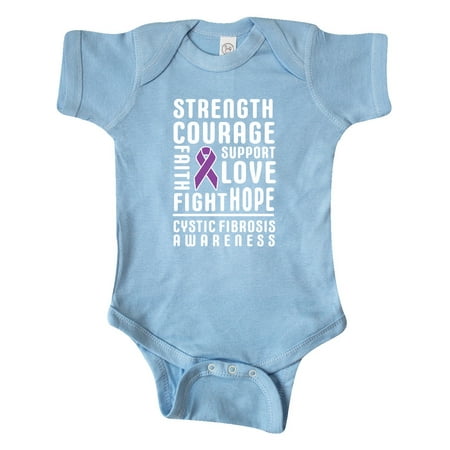 

Inktastic Cystic Fibrosis Awareness Strength Courage Support Gift Baby Boy or Baby Girl Bodysuit