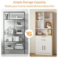 thumbnail image 5 of ModernMate 59" Tall Wooden Bookcase with 2 Drawers, Modern Bookshelf with Doors, 8 Open Storage Cubes, Storage Organizer Freestanding Rack for Living Room Home Office Study Room, 5 of 7