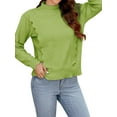 thumbnail image 3 of Hibeli Women Ruffle Trim Mock Neck Long Sleeve Ribbed Edge Knitted Sweaters, 3 of 7