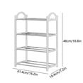 thumbnail image 3 of Qocolhg Shoe Rack for Entryway, 4 Tier Shoe Organizer, 8 Pairs Stackable Small Shoe Rack, Shoes Organizer for Closet, Entryway, Hallway, Garage, Front Door, Dorm Room Shoes Shelves, White, 3 of 7