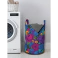 thumbnail image 3 of Floral Laundry Bag, Vintage Bouquet Vibrant Shabby Form Blooms in Exotic Boho Tones Beauty Image, Hamper Basket with Handles Drawstring Closure for Laundromats, 13" x 19", Multicolor, by Ambesonne, 3 of 4