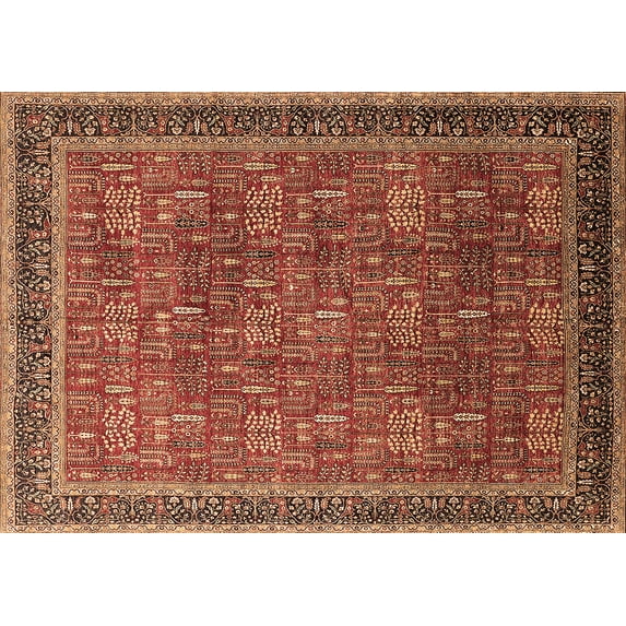 Ahgly Company Indoor Rectangle Oriental Brown Industrial Area Rugs, 7' x 9'