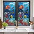 thumbnail image 2 of Ocean Underwater Window Privacy Film World Tropical Fish Coral Color Marine Life Decorative Glass Window Film UV Blocking Static Cling Non-Adhesive Sticker Covering for Home Door 19.6 x 39.3 inches, 2 of 7