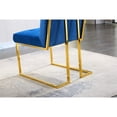 thumbnail image 5 of 2 Blue Velvet Dining Chair - Modern Gold Base, No Installation Required, Ready To Use Of 2 , Finish Blue, Required, 5 of 6