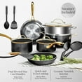 thumbnail image 4 of Gotham Steel 15 Pc Pots and Pans Set Non Stick, Upgraded Ceramic Cookware Set Nonstick, Pot and Pan Set with Steamer & Utensils, Non Toxic, Premium Stay Cool Handles, Oven & Dishwasher Safe, Black, 4 of 7