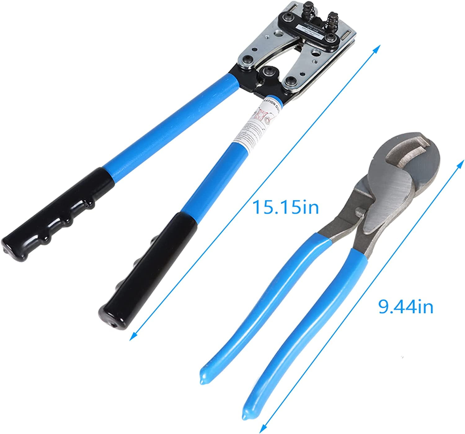 PET-U Hydraulic Clamp Battery Cable Lug Crimping Tool for 10, 8, 6, 4, 2 and 1/0 AWG Wire and Cable Cutting and Crimping