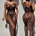 thumbnail image 3 of Body de lencería negra para mujer, ropa interior Sexy sin entrepierna, picardías, mono porno erótico, ropa de dormir, 3 of 5