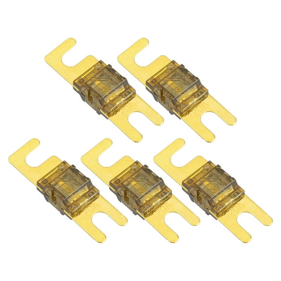 Unique Bargains 5 Pcs Mini ANL Fuses 120A Audio CD Fuse for Car Motorcycle Boat Durable Plastic Metal Gold Tone Brown