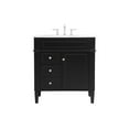 thumbnail image 3 of Elegant Decor Park Avenue 32" Solid Wood & Metal Single Bathroom Vanity in Black, 3 of 8