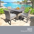 thumbnail image 2 of TK Classics Oasis Wicker 5 Piece Outdoor Square Dining Table with Armless Chairs Set, 2 of 5