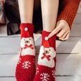 thumbnail image 6 of EnJoCho Clearance Christmas Socks Warm Coral Velvet Thick Christmas Socks Sleep Cartoon Floor Fuzzy Christmas Socks Adult Xmas Winter Themed Charming Socks Heated Socks Bulk Red Green Cute&Fun, 6 of 6