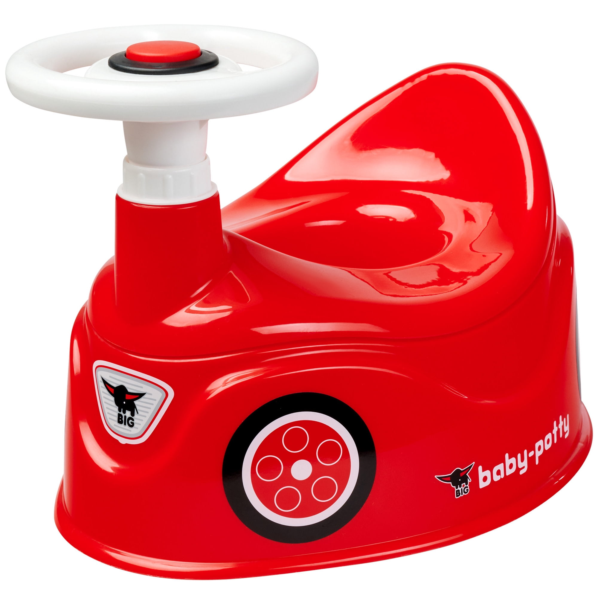 BIG: Baby Potty - Red - Training Toilet In Fun Bobby Car Design, Steering Wheel, Comfortable Seat, Easy-Clean Insert, Development Tool, Toddlers 18mo+