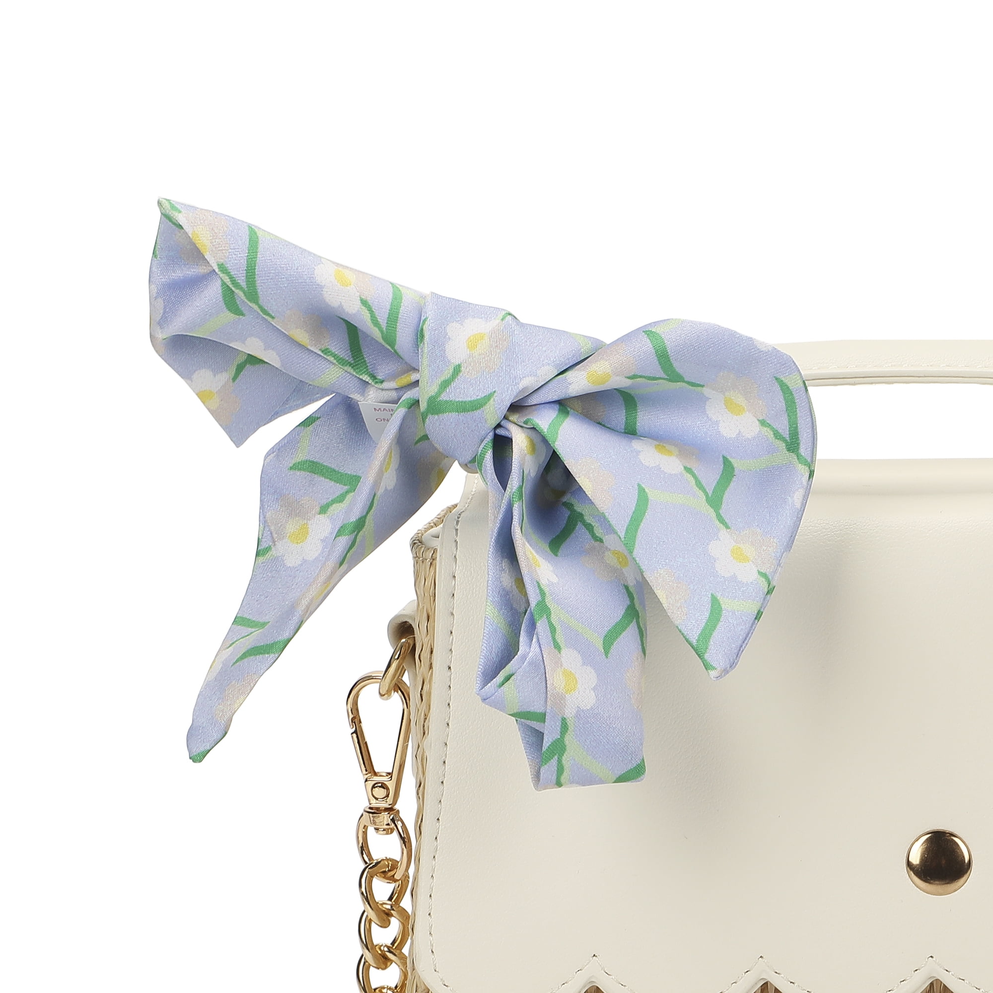 Packed Party Youth Blue Floral Bag Scarf with Cheerful Character Print for Kids