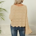 thumbnail image 1 of Puntoco-suéter informal para mujer, Jersey holgado de manga larga de Color puro con cuello redondo ahuecado, liquidación de Navidad Puntoco Puntoco-3722, 1 of 4