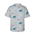 thumbnail image 3 of Picia Turtles And Shells Gentle Cotton Regular Fit Short Sleeve Casual Hawaiian Shirt for Men-Small, 3 of 9