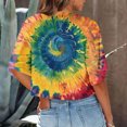 thumbnail image 4 of Posijego T-Shirts Teinture sur Nœuds Graphiques pour Femmes Été Décontracté Col Rond Manches Courtes Crop Tops, 4 of 6