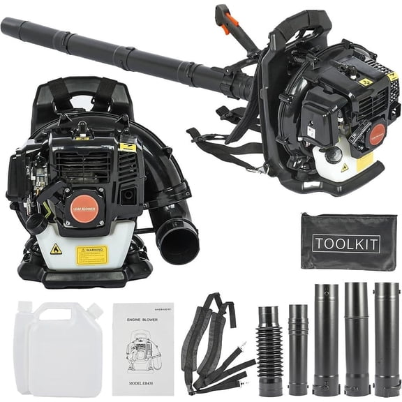 Dapmiu Backpack Leaf Blower Gas Powered 52CC, 550CFM 2-Stroke 1.7HP, Heavy-Duty Tool for Yard Dust, Debris and Snow Removal