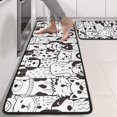 thumbnail image 2 of Kitchen Rugs Sets Of 2,Cute Black and White Cartoon Line Drawing Dog Anti Fatigue Kitchen Mat Rugs Non Slip Washable,Decorative Kitchen Floor Mats for Kitchen,Sink,Laundry,17"x47"+17"x47", 2 of 5
